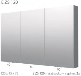 INTEDOOR zrcadlová skříňka bez osvětlení E ZS 120 - zásuvka, vypínač